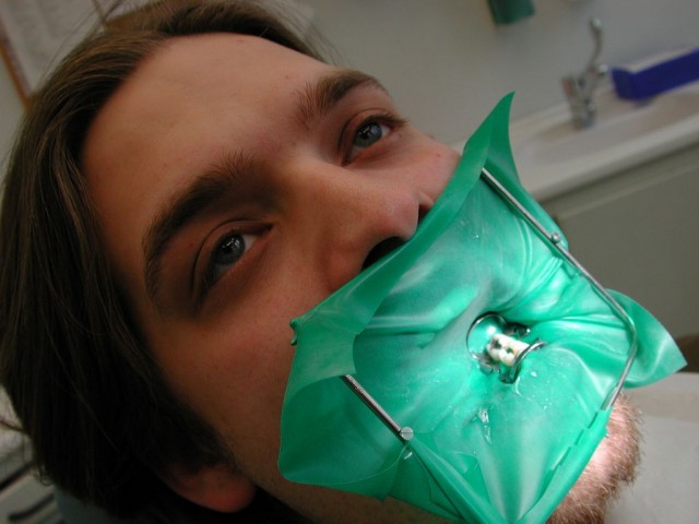 Green Rubber Dental Dam - Photo Courtesy of Produnis