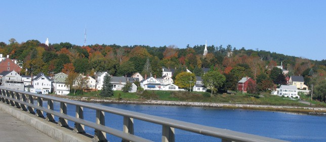 Going over a Bridge on Highway 1 in Maine