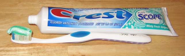Crest Stripe on Toothbrush