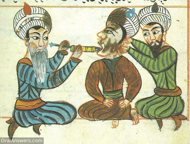 Arabic Dentist Cauterizing Dental Pulp - Dental History